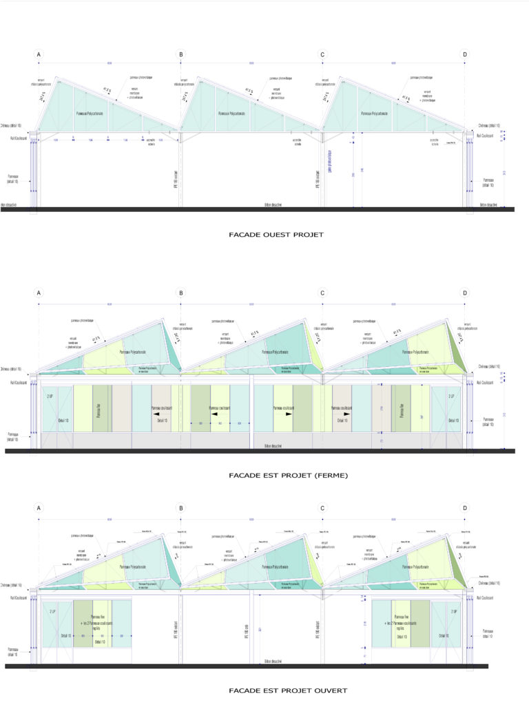 Plan d'élévation de la Halle de Nueil-les-Aubiers