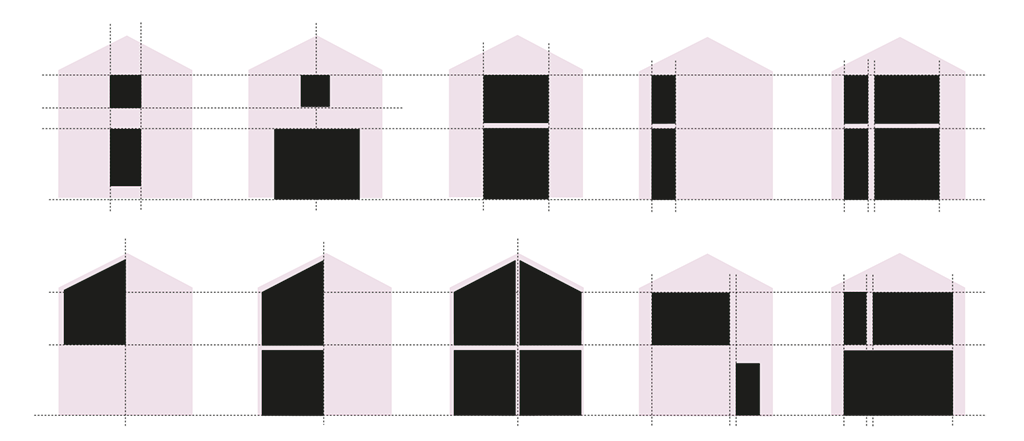Différentes formes d’ouvertures pour une même façade © CAUE 79