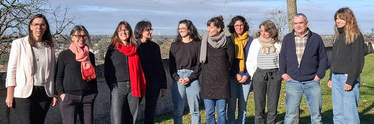 Estelle Gerbaud,présidente, et l'équipe du CAUE des Deux-Sèvres en décembre 2025.