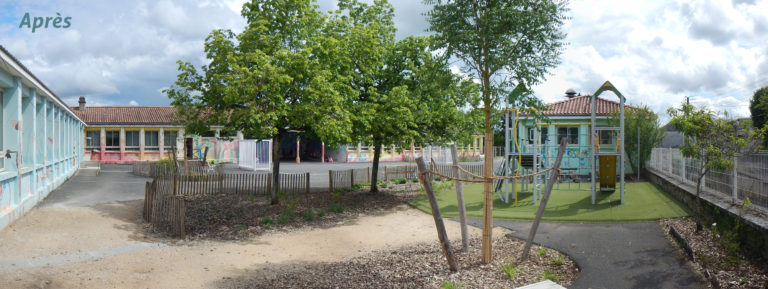 La cour après : création d’îlot de fraîcheur - © N. Cognard