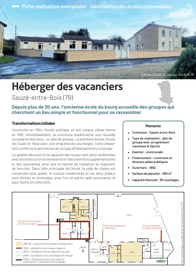 Héberger des vacanciers - Sauzé-entre-Bois (79)
